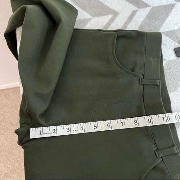 QUINCE Ultra-Stretch Ponte Straight Leg Pants Olive size‎ Medium Petite - Picture 5 of 7